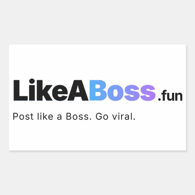 Official LikeABoss.fun Logo Sticker  (Vorderseite)