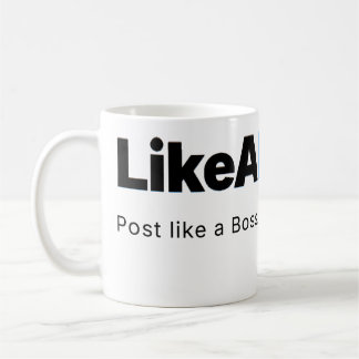 Official LikeABoss.fun Minimalist Logo Mug Kaffeetasse