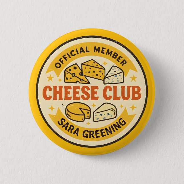 Official Member of the Cheese Club Name gift Button (Vorderseite)