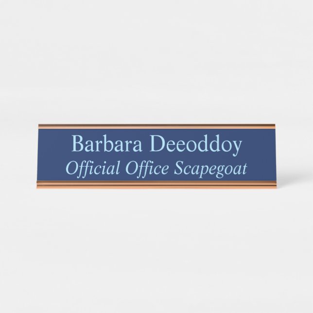 Official Office Scapegoat Dark Navy Schreibtischnamensplakette (Vorderseite )