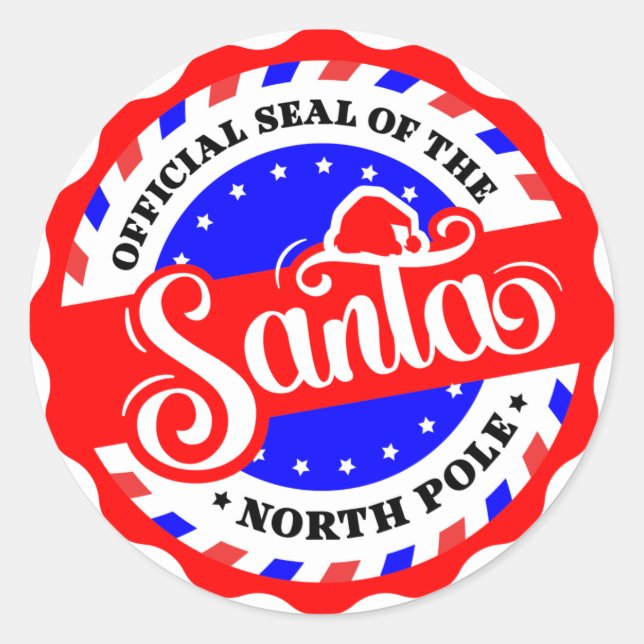 Official Seal of the North Pole - Santa Runder Aufkleber (Vorderseite)