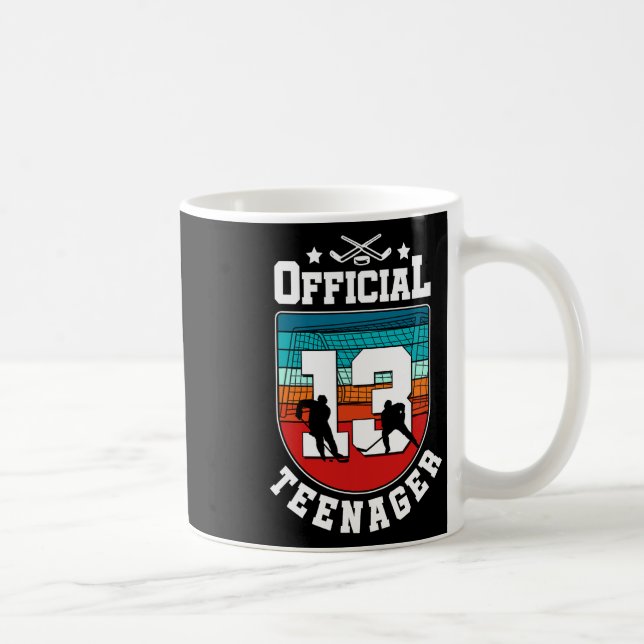 Official Teenager 13th Birthday 13 Year Boy Hockey Kaffeetasse (Rechts)