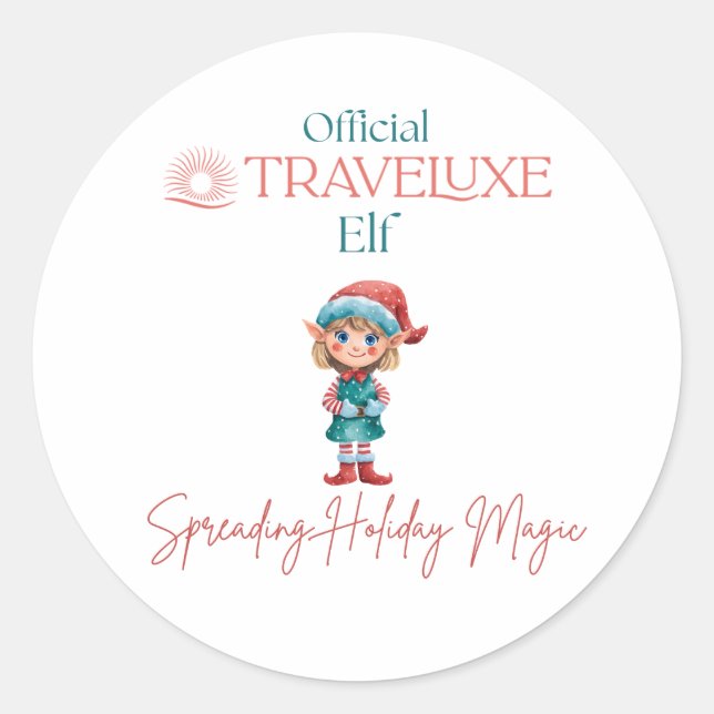 Official Traveluxe Elf Runder Aufkleber (Vorderseite)