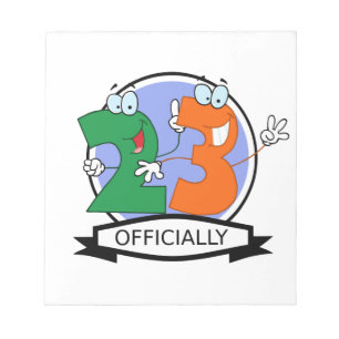 Officially 23 Birthday Banner Notizblock