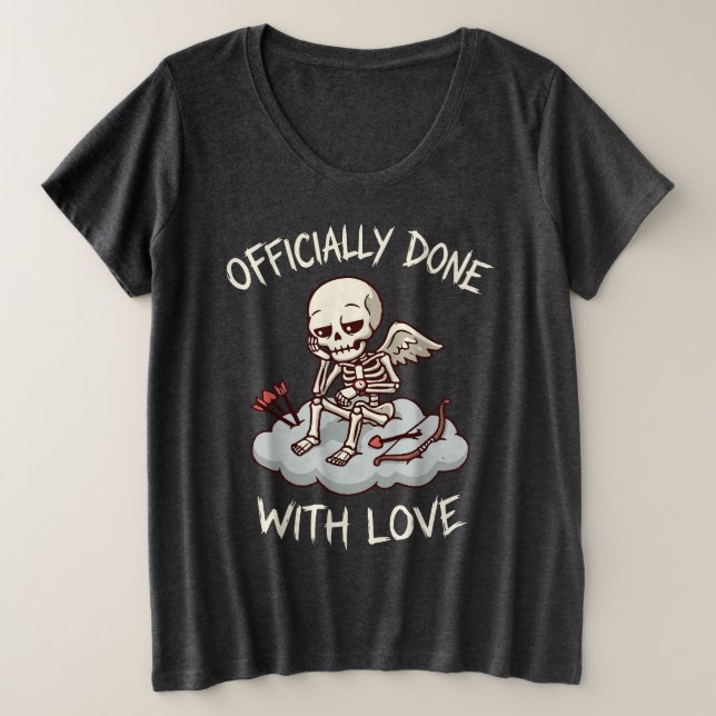 Officially Done With Love Skeleton Cupid Design (Design devant)