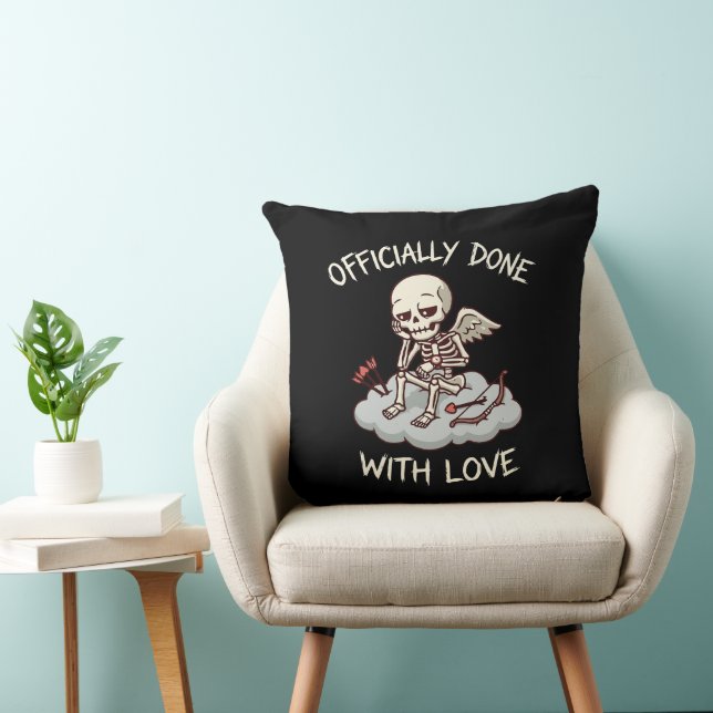Officially Done With Love Skeleton Cupid Design Kissen (Stuhl )
