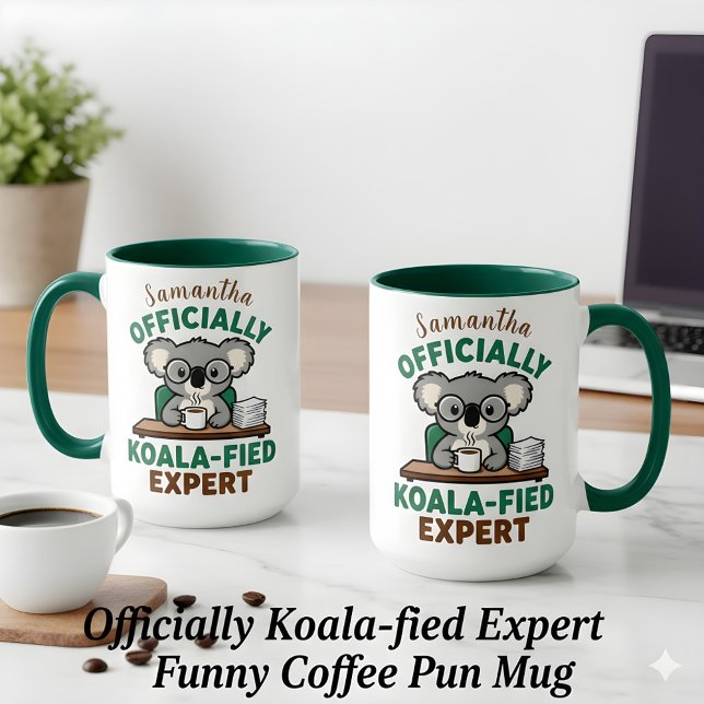 Officially Koala-fied Expert Funny Coffee Pun Tasse (Von Creator hochgeladen)