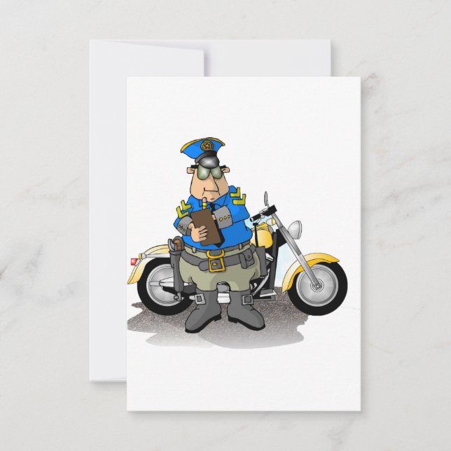 Officier De Police Écrivant Une Invitation De Bill (Devant)