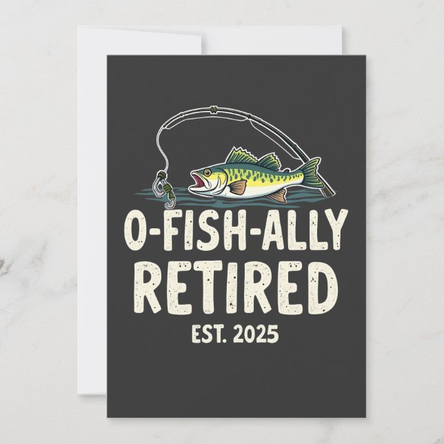 Offishally remüde Est. 2025 Ruhestand Fisher Vater Dankeskarte (Vorderseite)