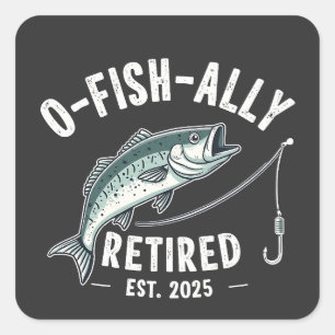 Offishally Ruhestand 2025 Fisher Vater Ruhestand Quadratischer Aufkleber