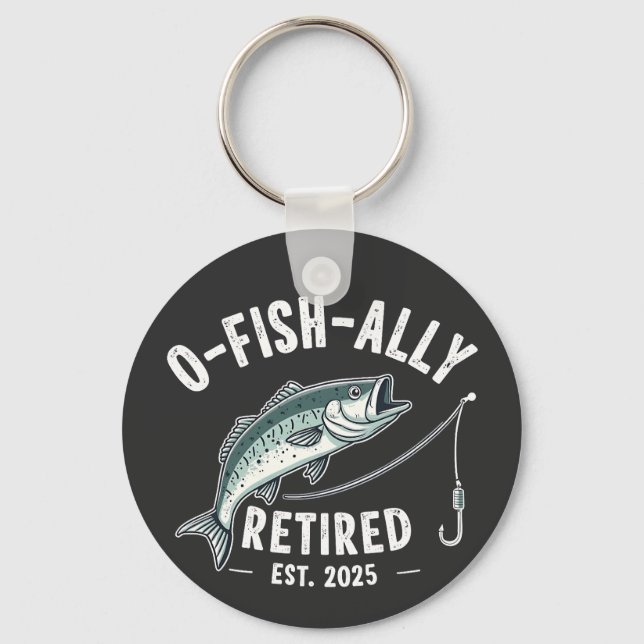 Offishally Ruhestand 2025 Fisher Vater Ruhestand Schlüsselanhänger (Vorderseite)