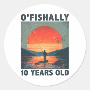 Offiziell 10 Jahre Alt 2015 Angeln Fischer 10. Runder Aufkleber