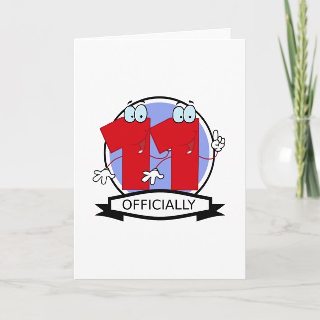 Offiziell 11 Geburtstagsbanner Karte (Vorderseite)