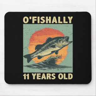 Offiziell 11 Jahre alter Angel-Fischer 11. Geburts Mousepad