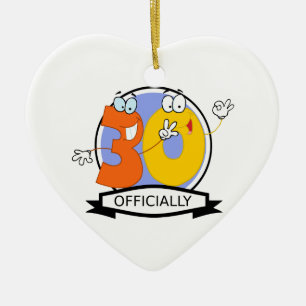 Offiziell 30 Geburtstags-Fahne Keramik Ornament