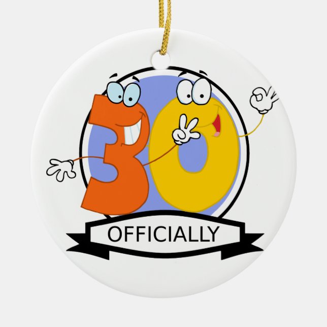 Offiziell 30 Geburtstags-Fahne Keramikornament (Vorne)