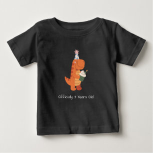 Offiziell 3 Jahre altes Dinosaurier-Jungen-Geburts Baby T-shirt