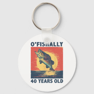 Offiziell 40 Jahre alt 1985 Angeln Fischer 40. Schlüsselanhänger