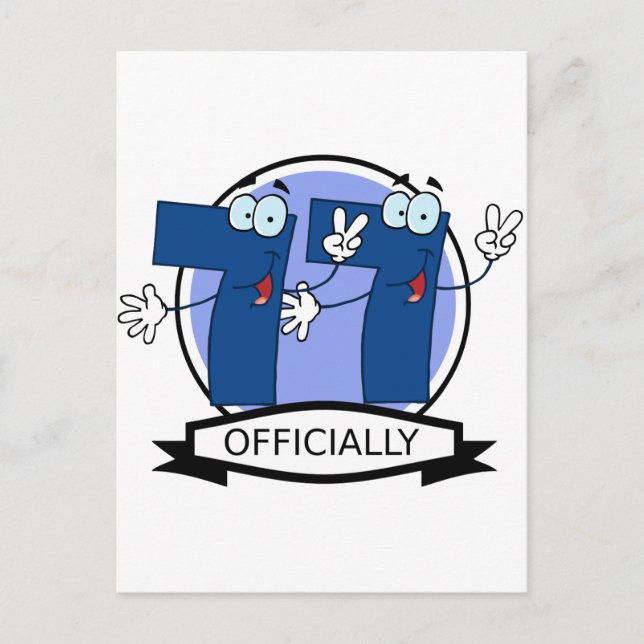 Offiziell 77 Geburtstagsbanner Postkarte (Vorderseite)