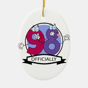 Offiziell 98 Geburtstagsbanner. Keramik Ornament