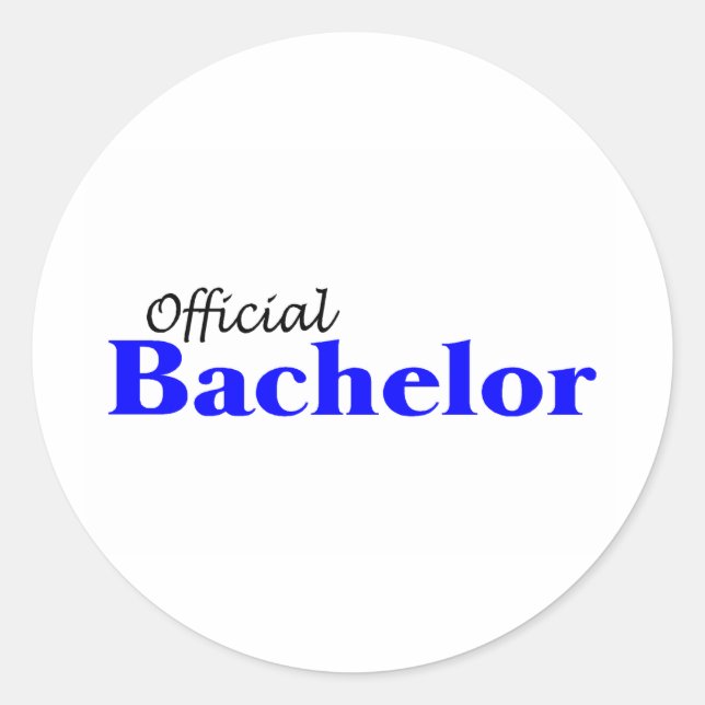 Offiziell Bachelor Runder Aufkleber (Vorderseite)