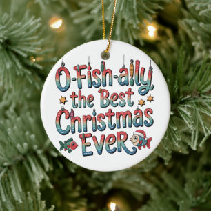 Offiziell Bestes Weihnachten Aller Zeiten Angeln W Keramik Ornament