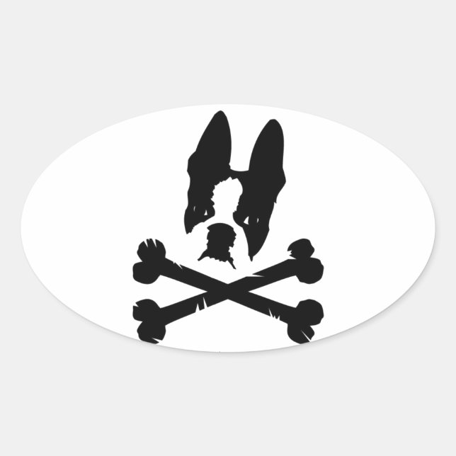 Offiziell Boston Terriers Rock Merch Ovaler Aufkleber (Vorderseite)