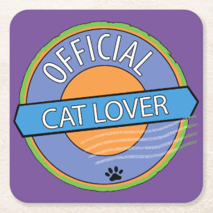 Offiziell Cat Lover Rechteckiger Pappuntersetzer