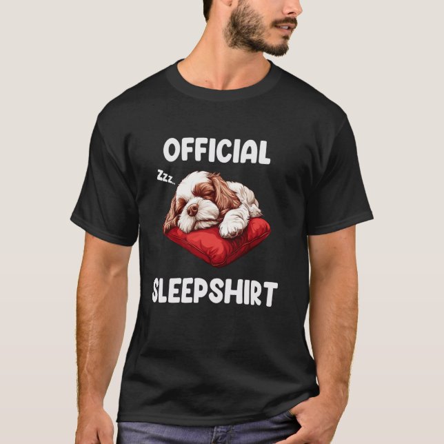 Offiziell Cavapoo Sleepshirt Niedlicher Hund Lover T-Shirt (Vorderseite)