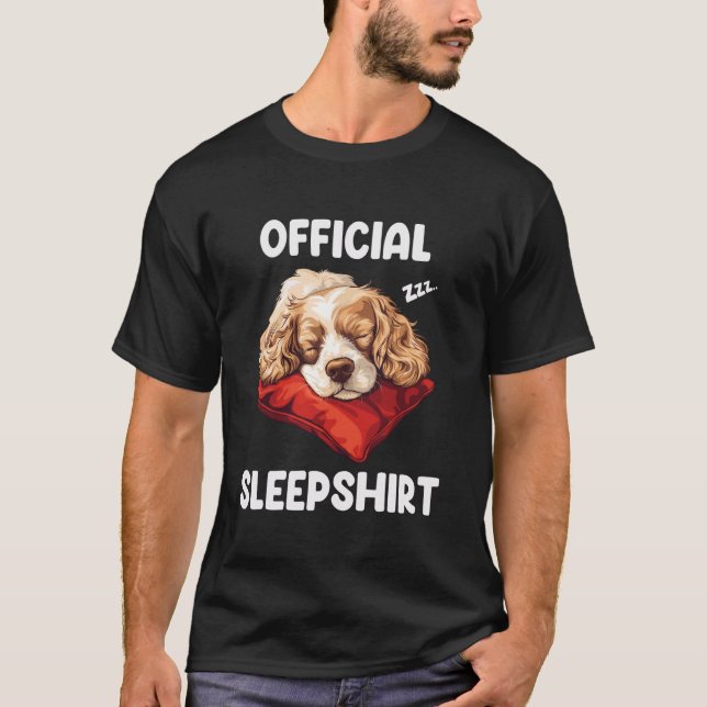 Offiziell Cocker Spanel Sleepshirt Niedlich Hund L T-Shirt (Vorderseite)