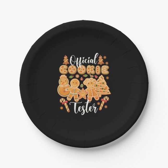 Offiziell Cookie Tester Gingerbrei Weihnachtsbäcke Pappteller (Vorderseite)