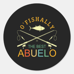 Offiziell der beste Abuelo Vintage-Angeln Opa Runder Aufkleber