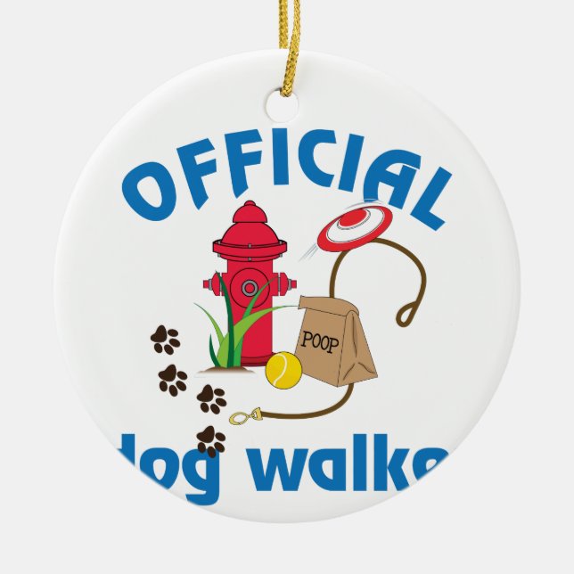 Offiziell Dog Walker Keramik Ornament (Vorne)