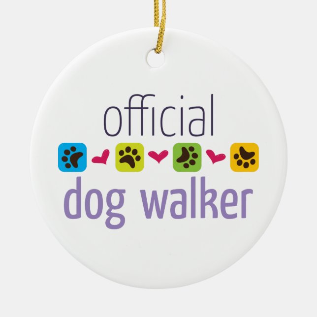 Offiziell Dog Walker Keramik Ornament (Vorne)