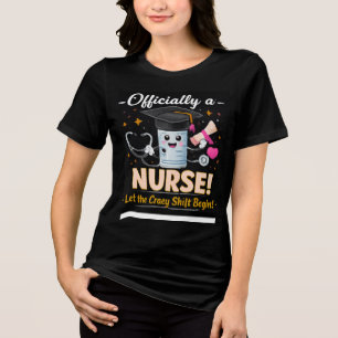 Offiziell ein lustiges Krankenpfleger-Abschluss-Sh Tri-Blend Shirt