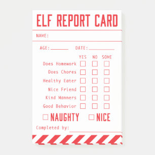 Offiziell Elf Report Card Mini Post-it Klebezettel