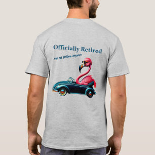Offiziell ermüdet rosa Flamingo in Cabriolet T-Shirt