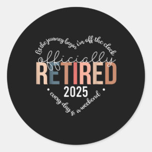 Offiziell erschöpft 2025 Shirt für Frauen Runder Aufkleber