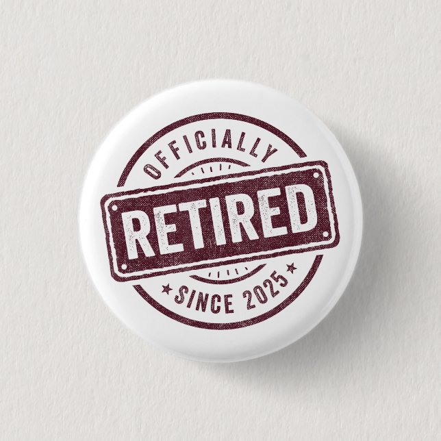 Offiziell erschöpft 2025 Spaß der Rentner Männer F Button (Vorderseite)