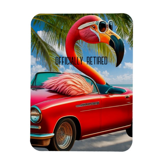 Offiziell erschöpft Flamingo & Convertible am Stra Magnet (Vertikal)