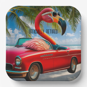 Offiziell erschöpft Flamingo & Convertible am Stra Pappteller
