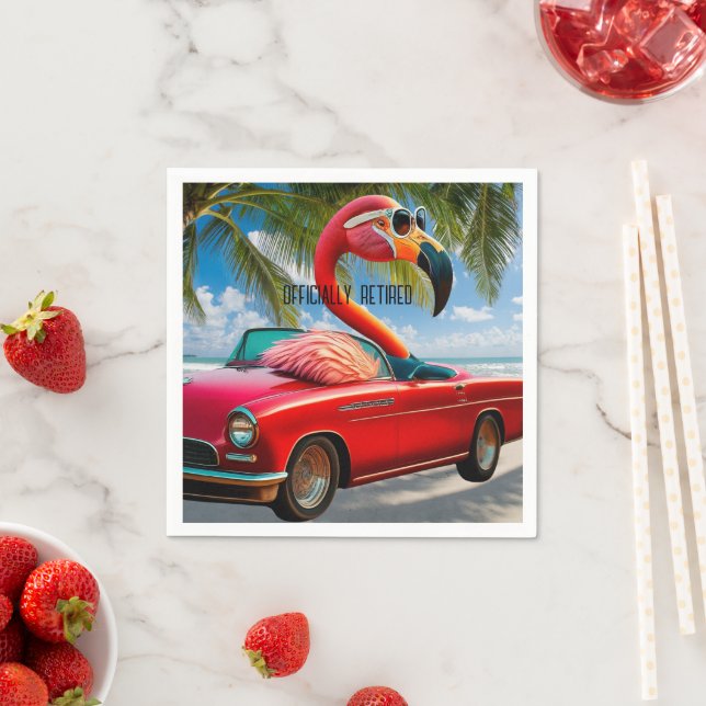 Offiziell erschöpft Flamingo & Convertible am Stra Serviette (Beispiel)