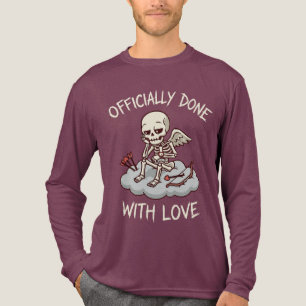 Offiziell Fertig mit Liebe Skelett Cupid Design Tri-Blend Shirt