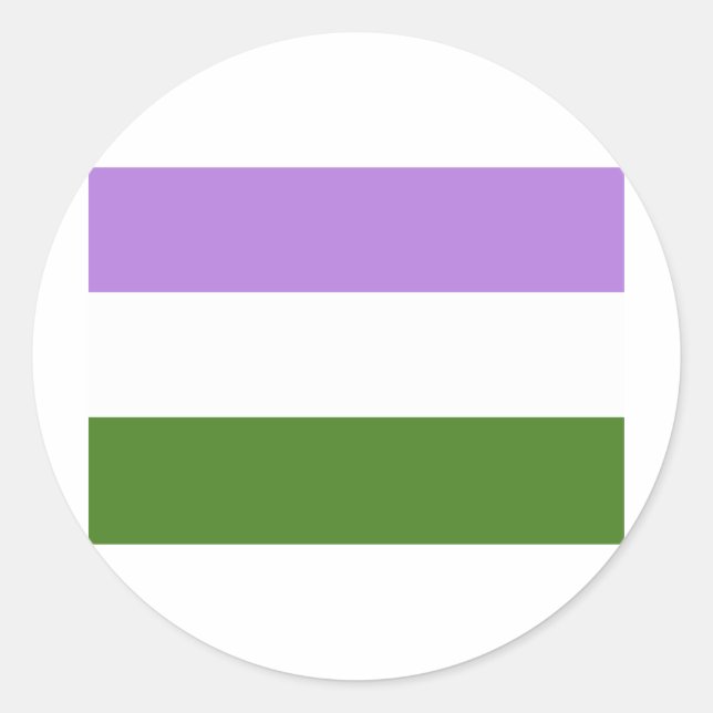 OFFIZIELL GENDERQUEER PRIDE FLAG RUNDER AUFKLEBER (Vorderseite)