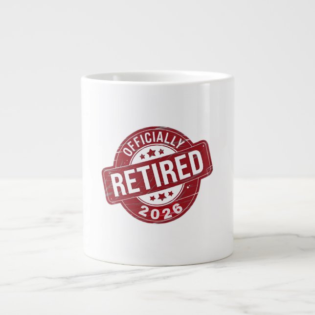 Offiziell im Ruhestand 2026 Jumbo-Tasse (Vorderseite)