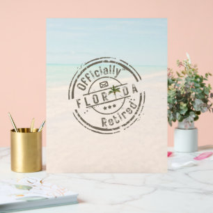 Offiziell im Ruhestand am tropischen Strand Florid Acrylschild
