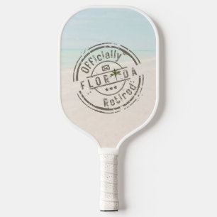 Offiziell im Ruhestand am tropischen Strand Florid Pickleball Schläger