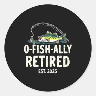 Offiziell im Ruhestand Est 2025 Rentner Angler Vat Runder Aufkleber