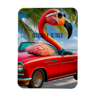 Offiziell im Ruhestand stehender Flamingo und Cabr Magnet