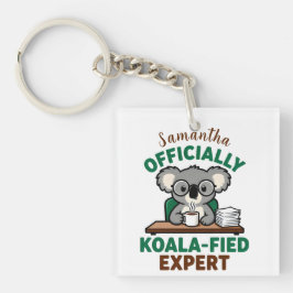 Offiziell Koala-fizierter Experte Lustiger Kaffee- Schlüsselanhänger